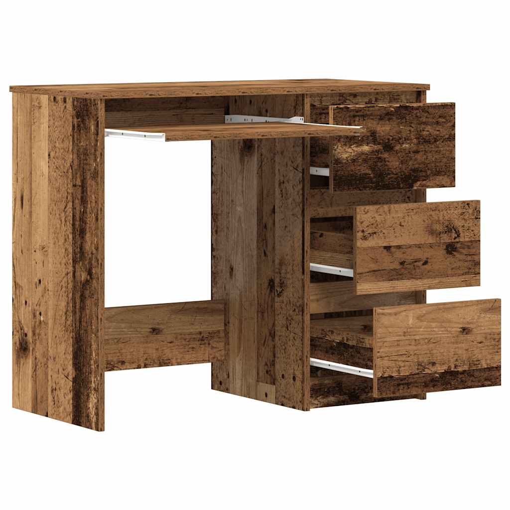 Modern Wooden Home Office Computer Desk Table With 3 Storage Drawers