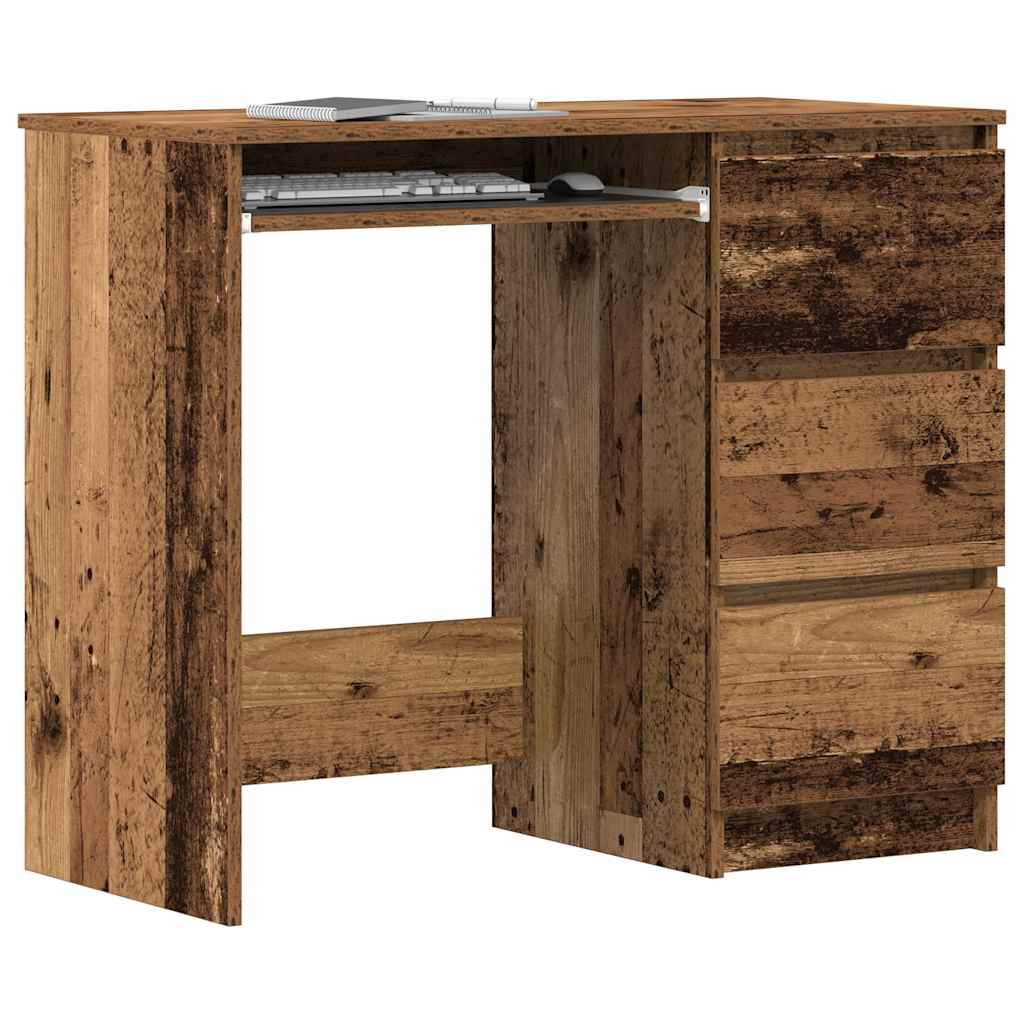 Modern Wooden Home Office Computer Desk Table With 3 Storage Drawers