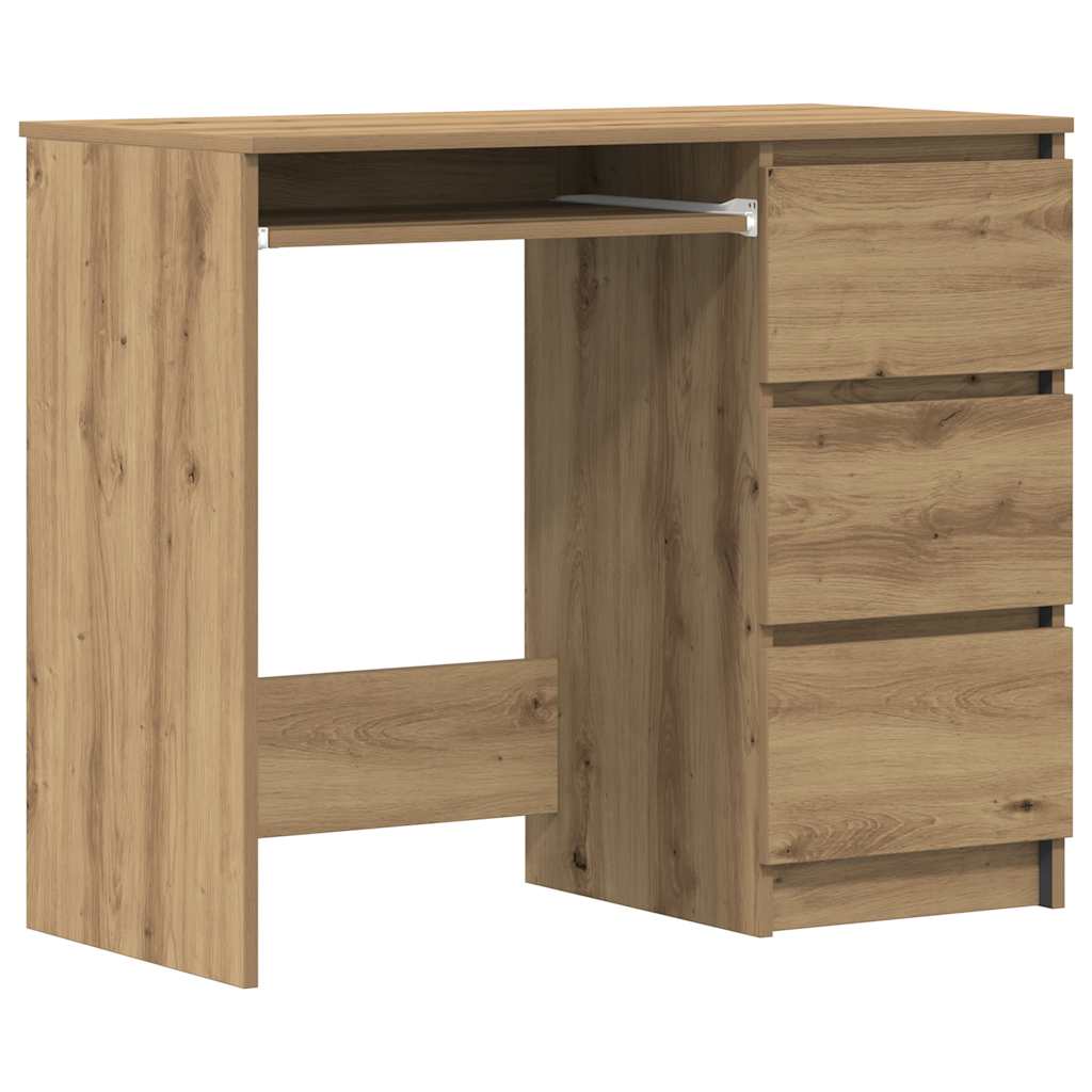 Modern Wooden Home Office Computer Desk Table With 3 Storage Drawers
