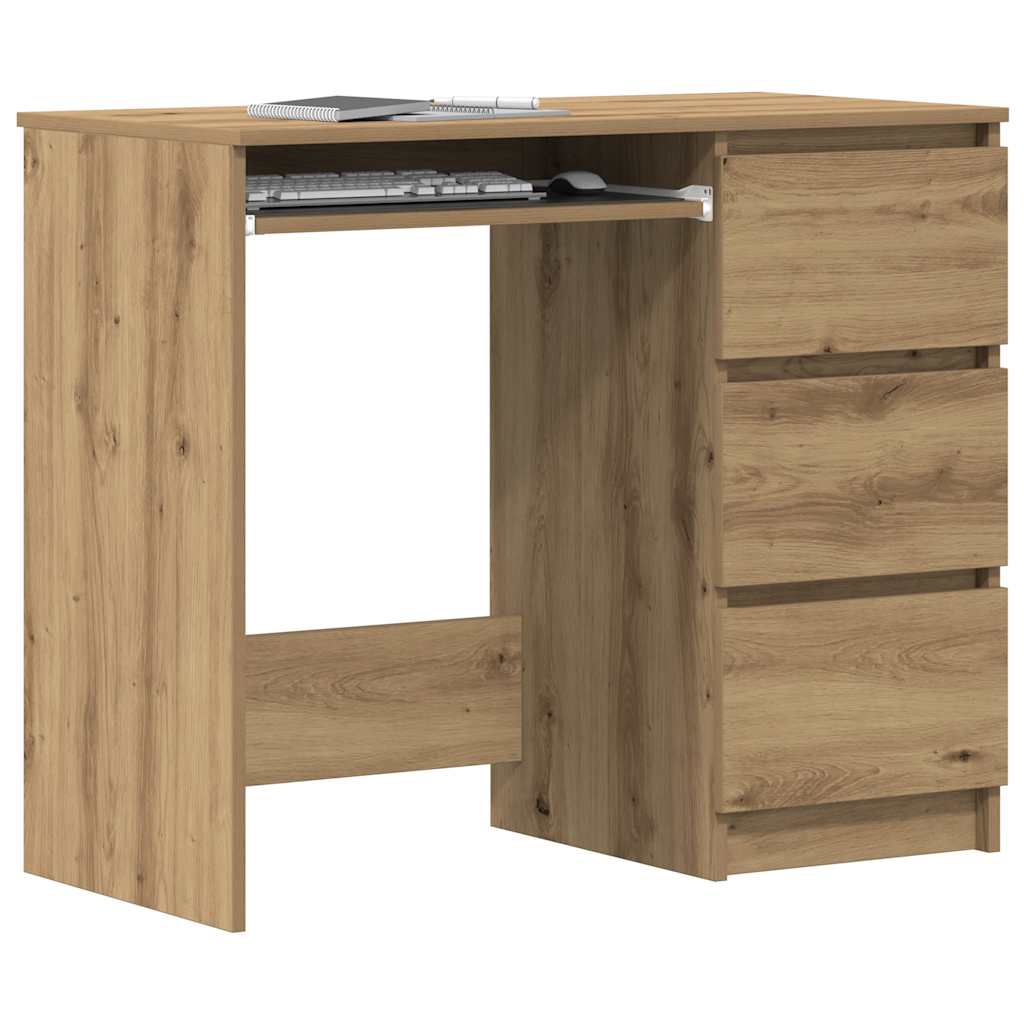 Modern Wooden Home Office Computer Desk Table With 3 Storage Drawers