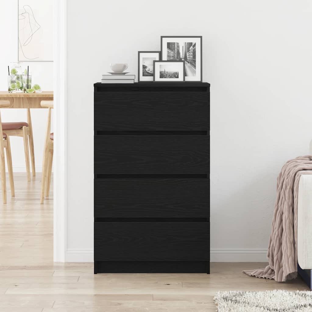 Sideboard Black Oak 60x35x98.5 cm Engineered Wood