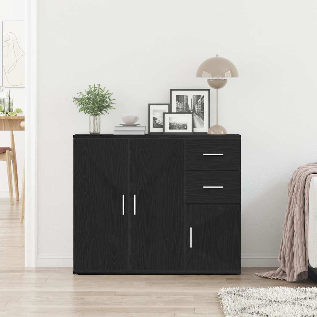 Modern Wooden Sideboard Storage Cabinet Unit With 3 Doors & 2 Drawers wood