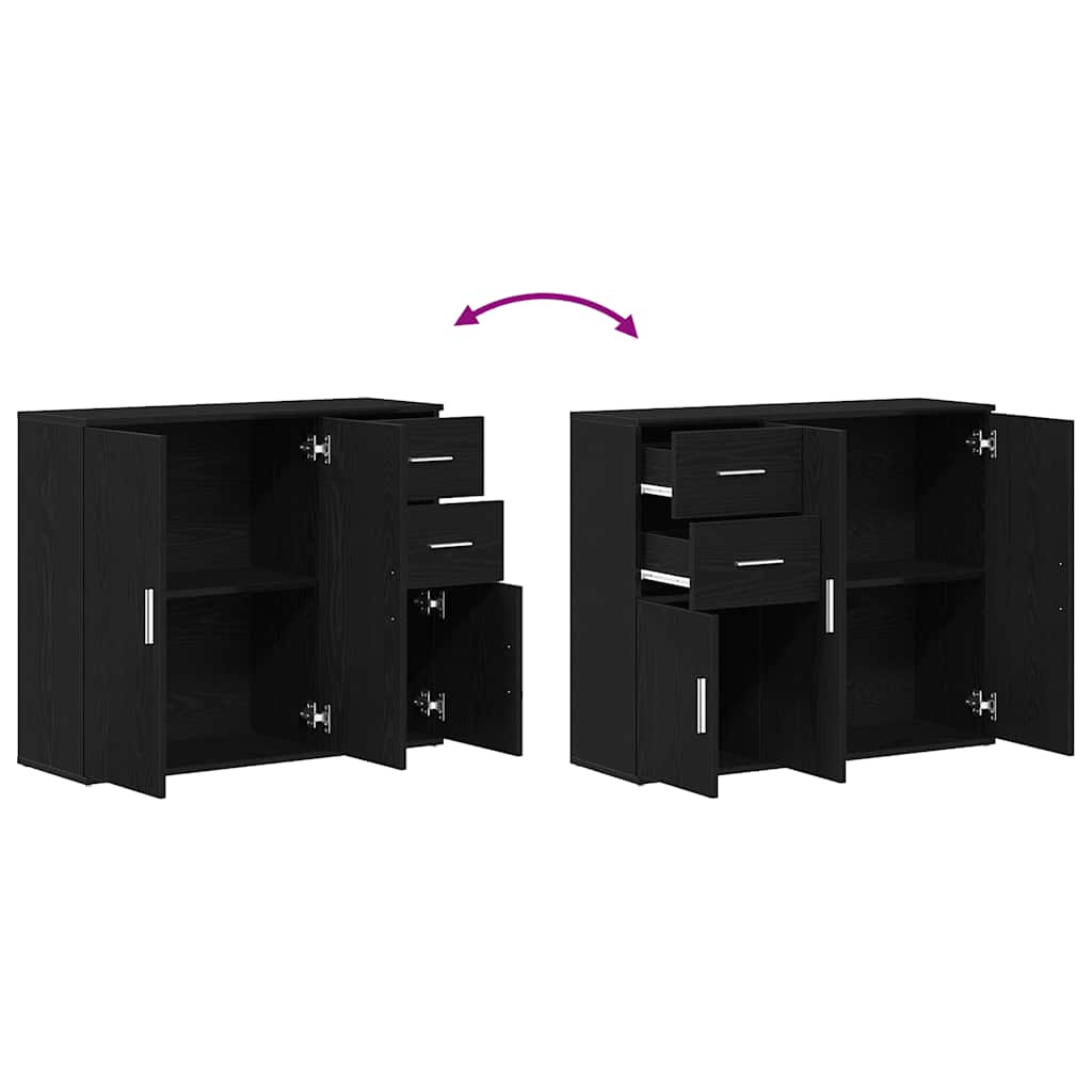 Modern Wooden Sideboard Storage Cabinet Unit With 3 Doors & 2 Drawers wood