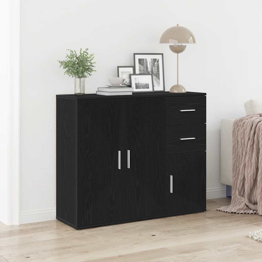 Modern Wooden Sideboard Storage Cabinet Unit With 3 Doors & 2 Drawers wood