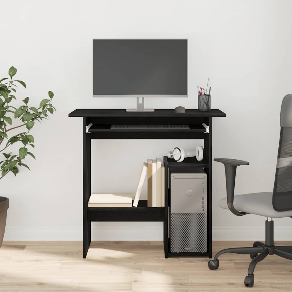 Modern Wooden Home Office Computer Desk Table With Keyboard Tray Storage
