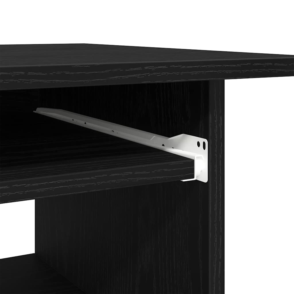 Modern Wooden Home Office Computer Desk Table With Keyboard Tray Storage