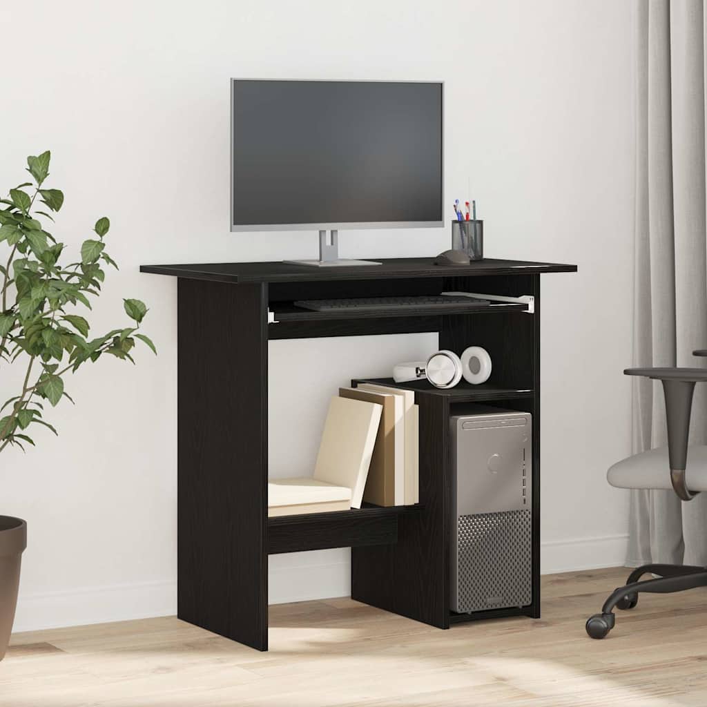 Modern Wooden Home Office Computer Desk Table With Keyboard Tray Storage