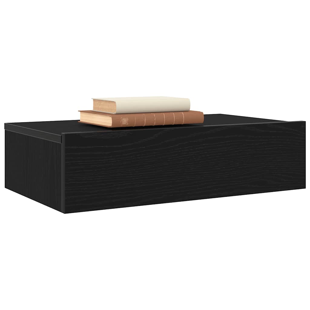 TV Cabinet with LED Lights Black Oak 60x35x15.5 cm
