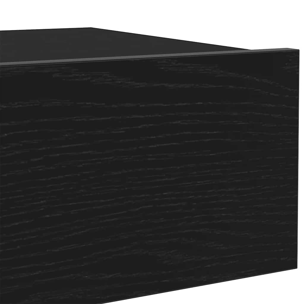 TV Cabinet with LED Lights Black Oak 60x35x15.5 cm