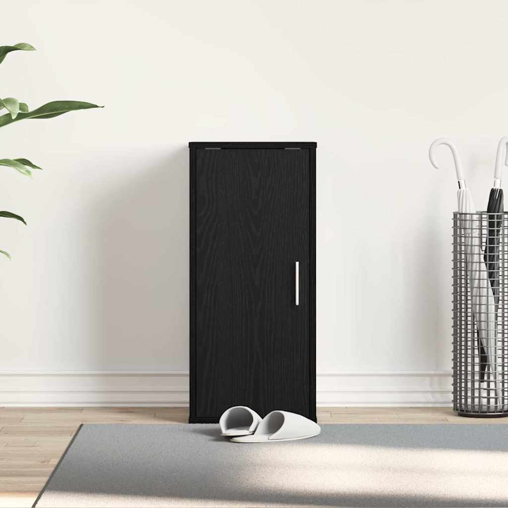 Shoe Cabinet Black Oak 32x35x70 cm Engineered Wood
