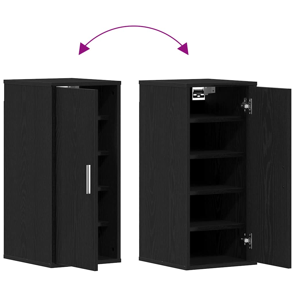 Shoe Cabinet Black Oak 32x35x70 cm Engineered Wood