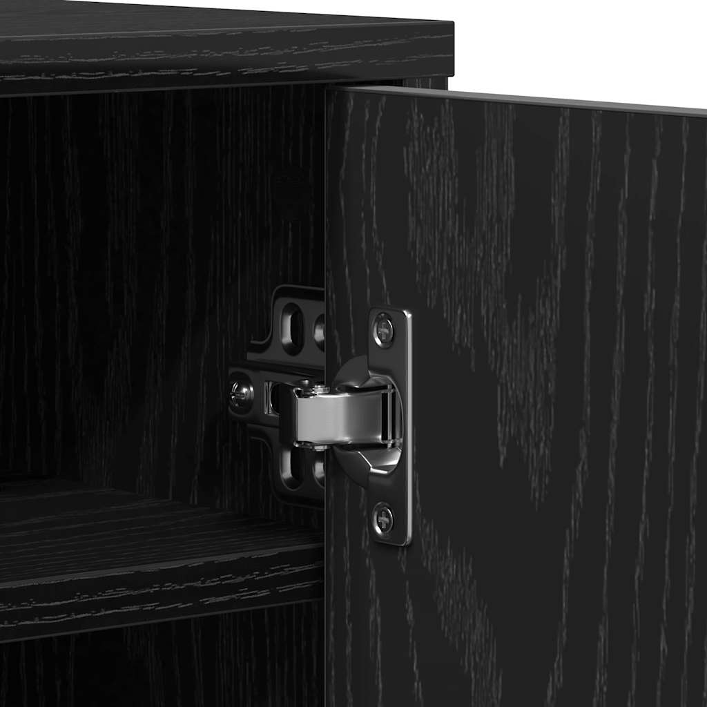 Shoe Cabinet Black Oak 32x35x70 cm Engineered Wood