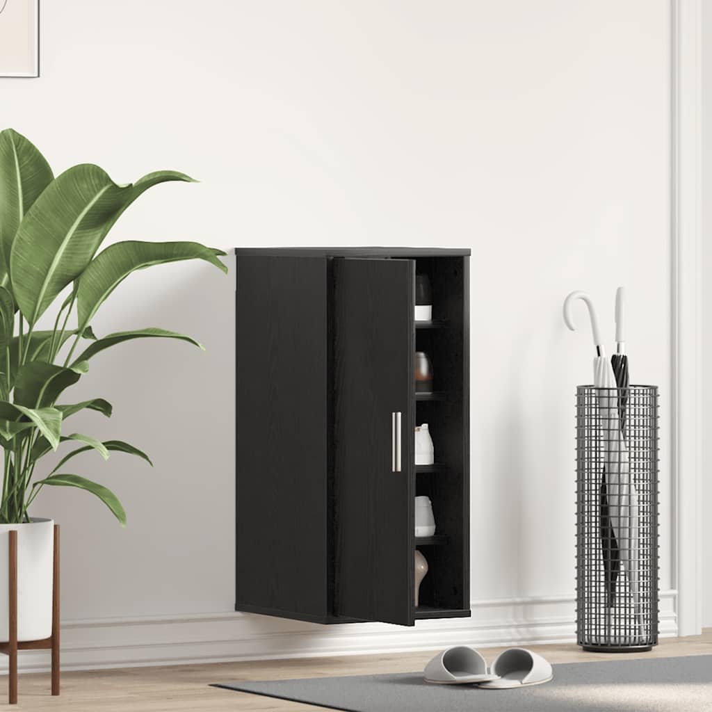 Shoe Cabinet Black Oak 32x35x70 cm Engineered Wood