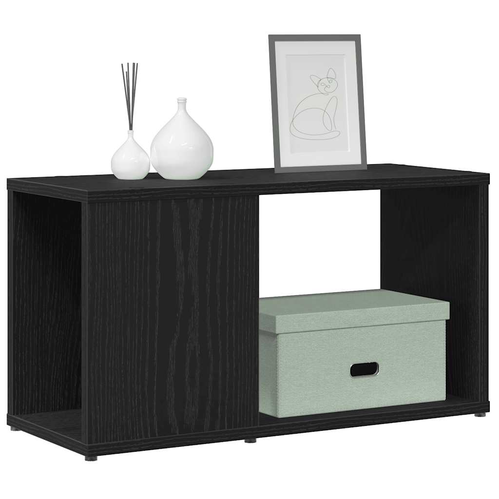 TV Cabinet Black Oak 60x24x32 cm Engineered Wood