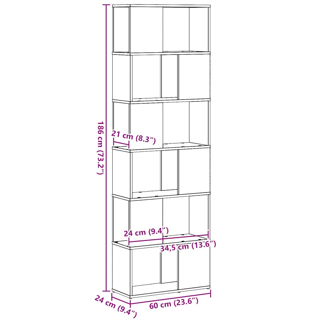 Modern Wooden Tall Open Bookcase Book Storage Cabinet Room Divider Wood