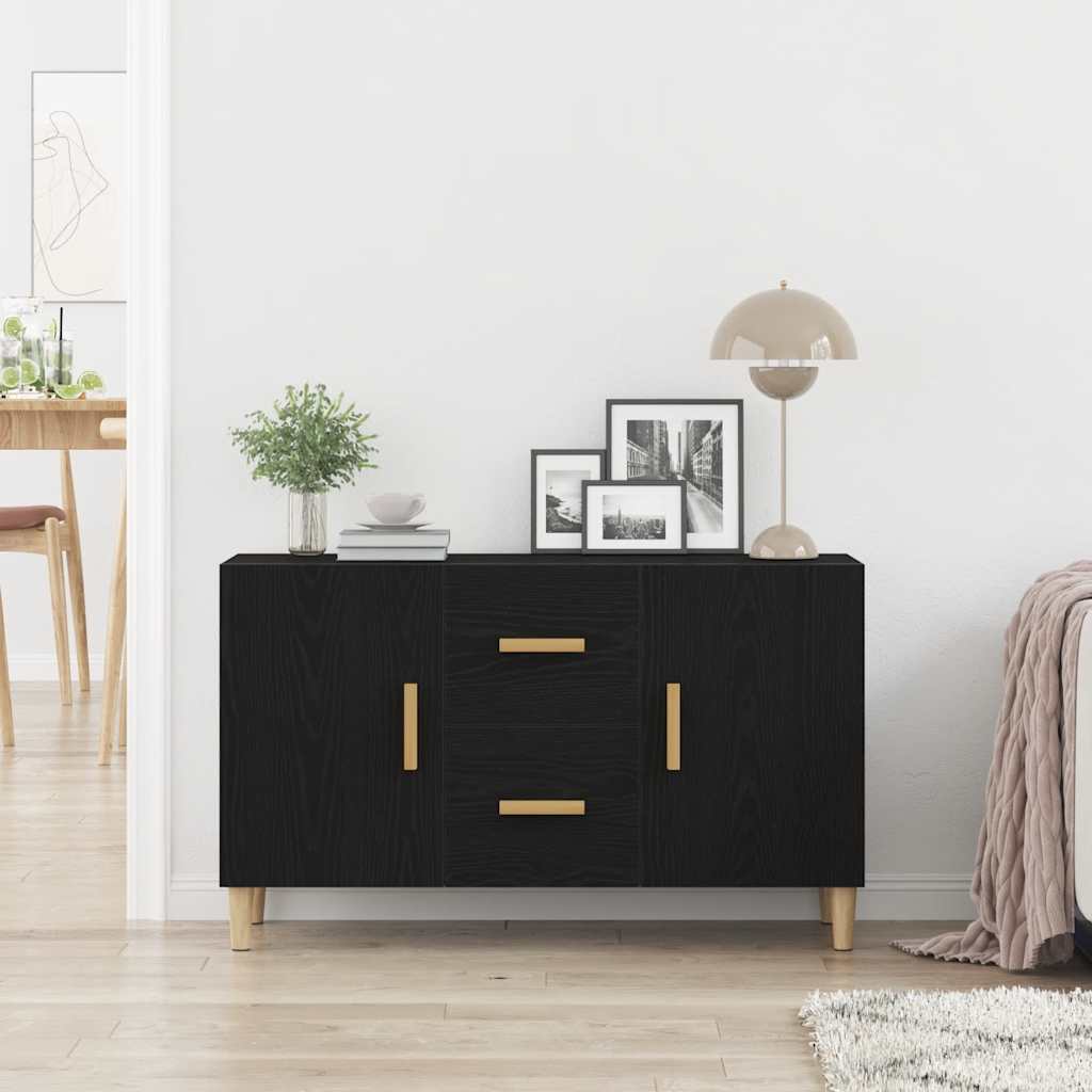 Modern Wooden Sideboard Storage Cabinet Unit With 2 Doors & 2 Drawers Wood