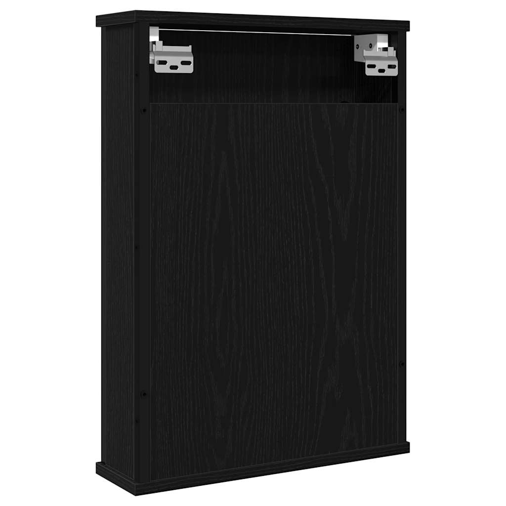 Bathroom Mirror Cabinet Black Oak 42x12x60 cm Engineered Wood