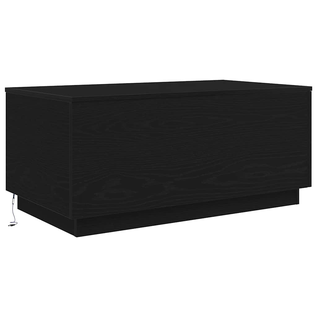 Modern Wooden Living Room Rectangular Coffee Table With LED Lights Wood Tables