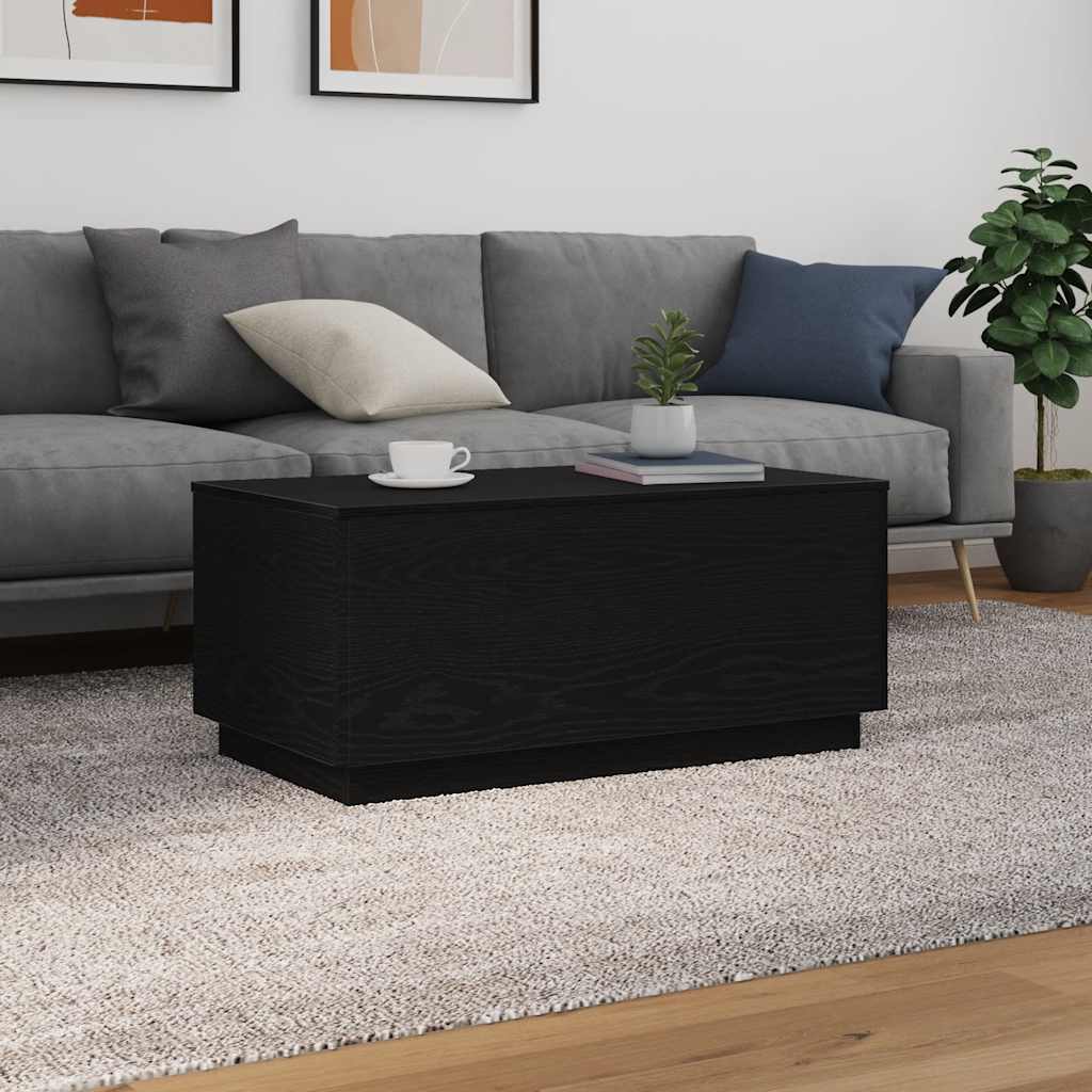 Modern Wooden Living Room Rectangular Coffee Table With LED Lights Wood Tables