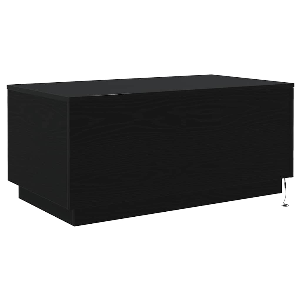 Modern Wooden Living Room Rectangular Coffee Table With LED Lights Wood Tables