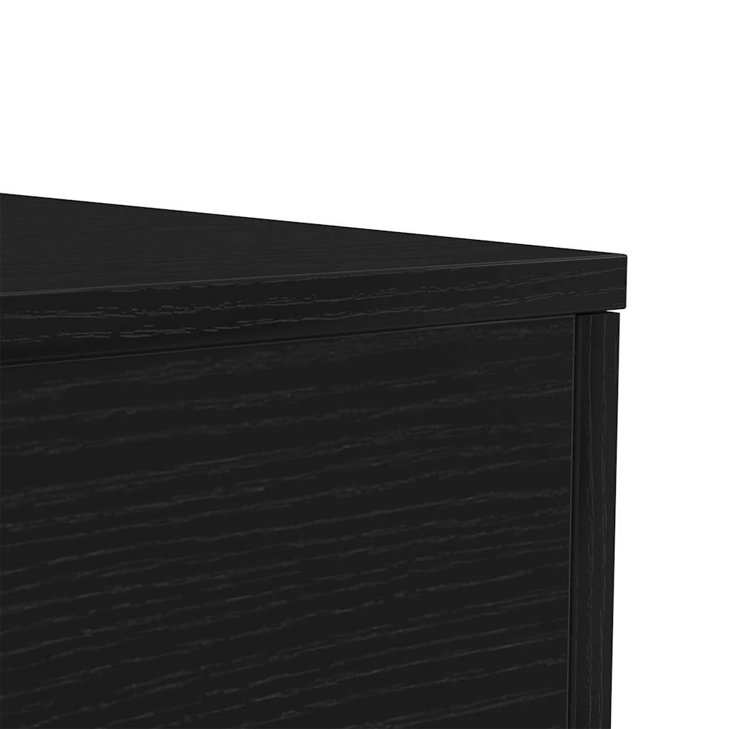 Coffee Table with LED Lights Black Oak 90x50x40 cm
