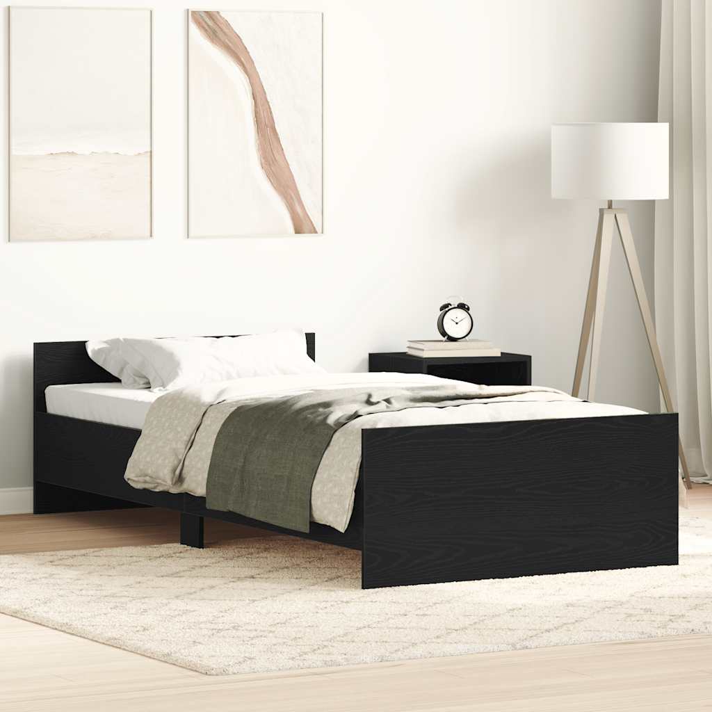 Modern Wooden Single Size 90cm Bed Frame Base With Headboard & Footboard