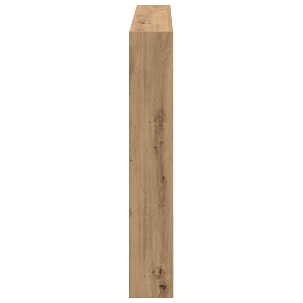 Headboard Cabinet with LED Artisan Oak 140x17x102 cm
