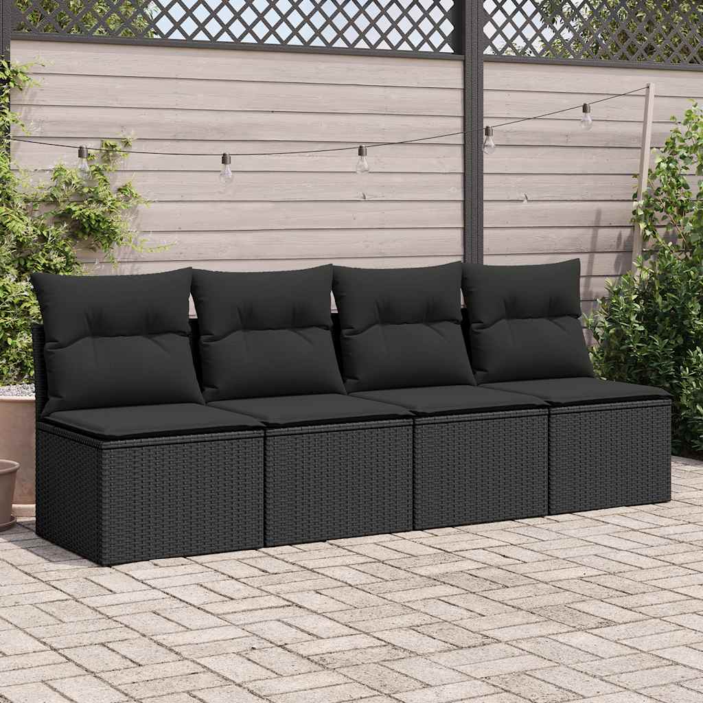Outdoor Patio Poly Rattan 2 Seater Garden Sofa Chair Seat With Cushions & Storage