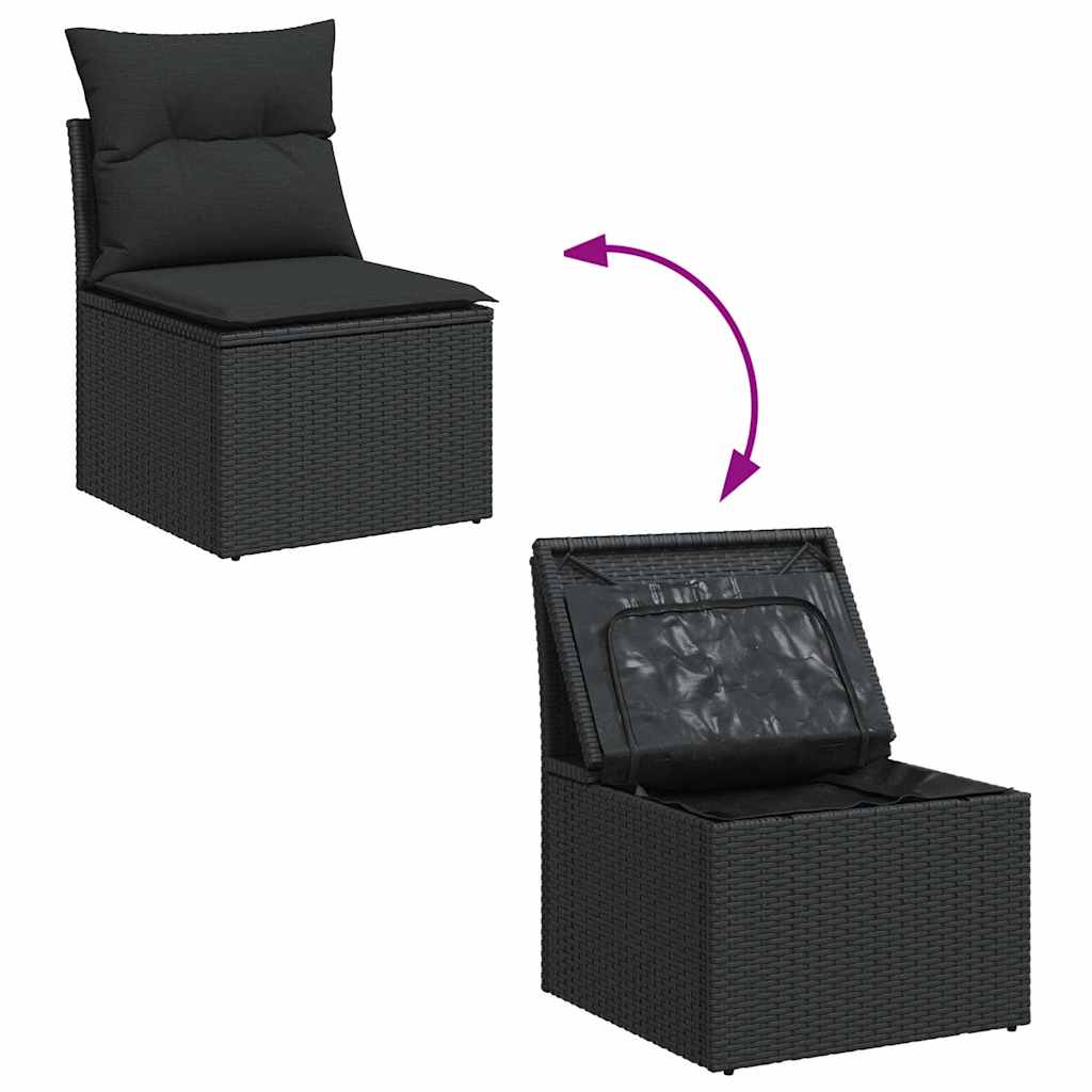 Outdoor Patio Poly Rattan 2 Seater Garden Sofa Chair Seat With Cushions & Storage