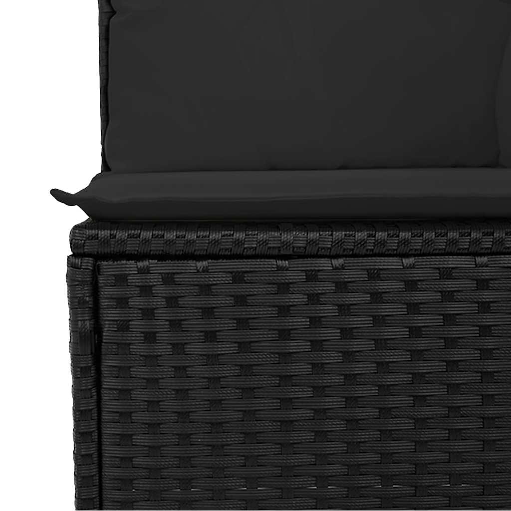 Outdoor Patio Poly Rattan 2 Seater Garden Sofa Chair Seat With Cushions & Storage