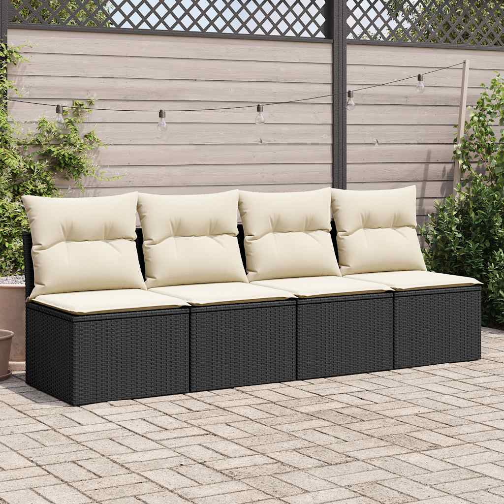 Outdoor Patio Poly Rattan 2 Seater Garden Sofa Chair Seat With Cushions & Storage