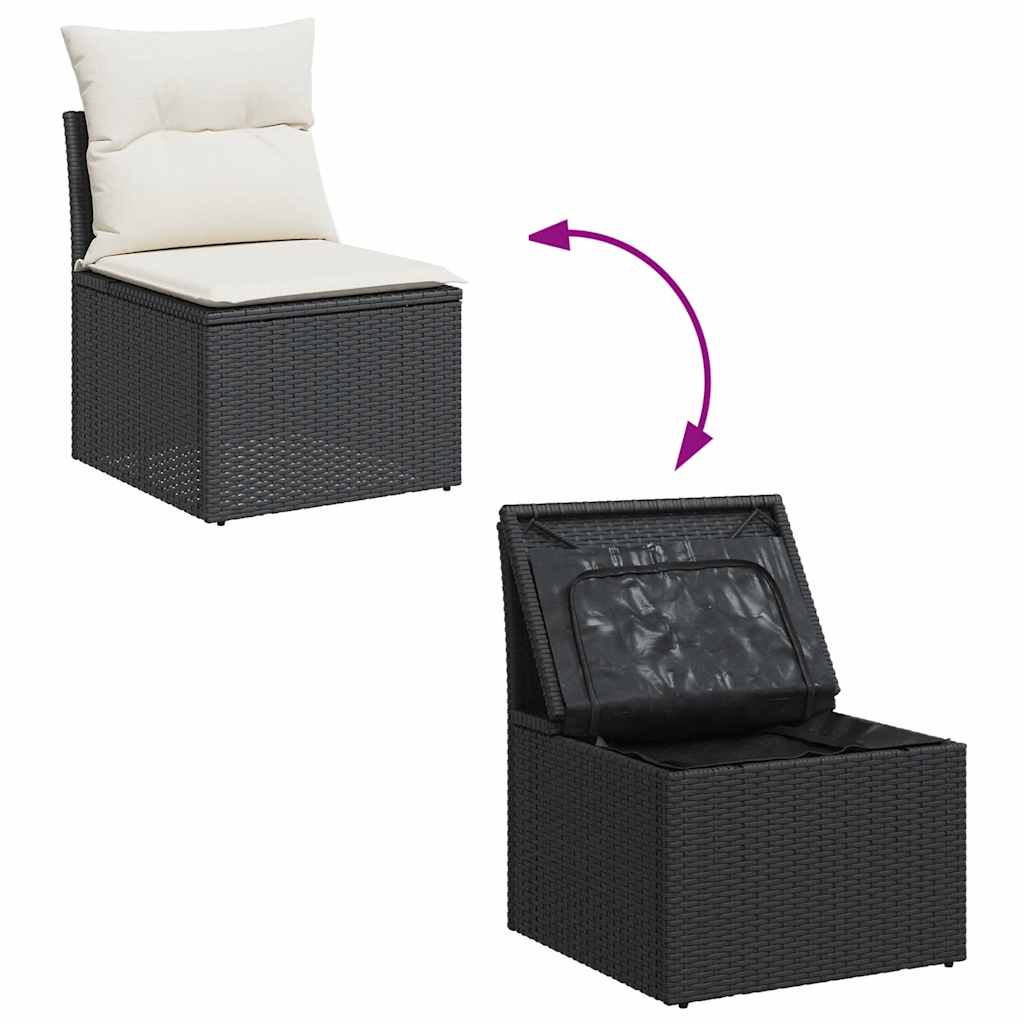 Outdoor Patio Poly Rattan 2 Seater Garden Sofa Chair Seat With Cushions & Storage