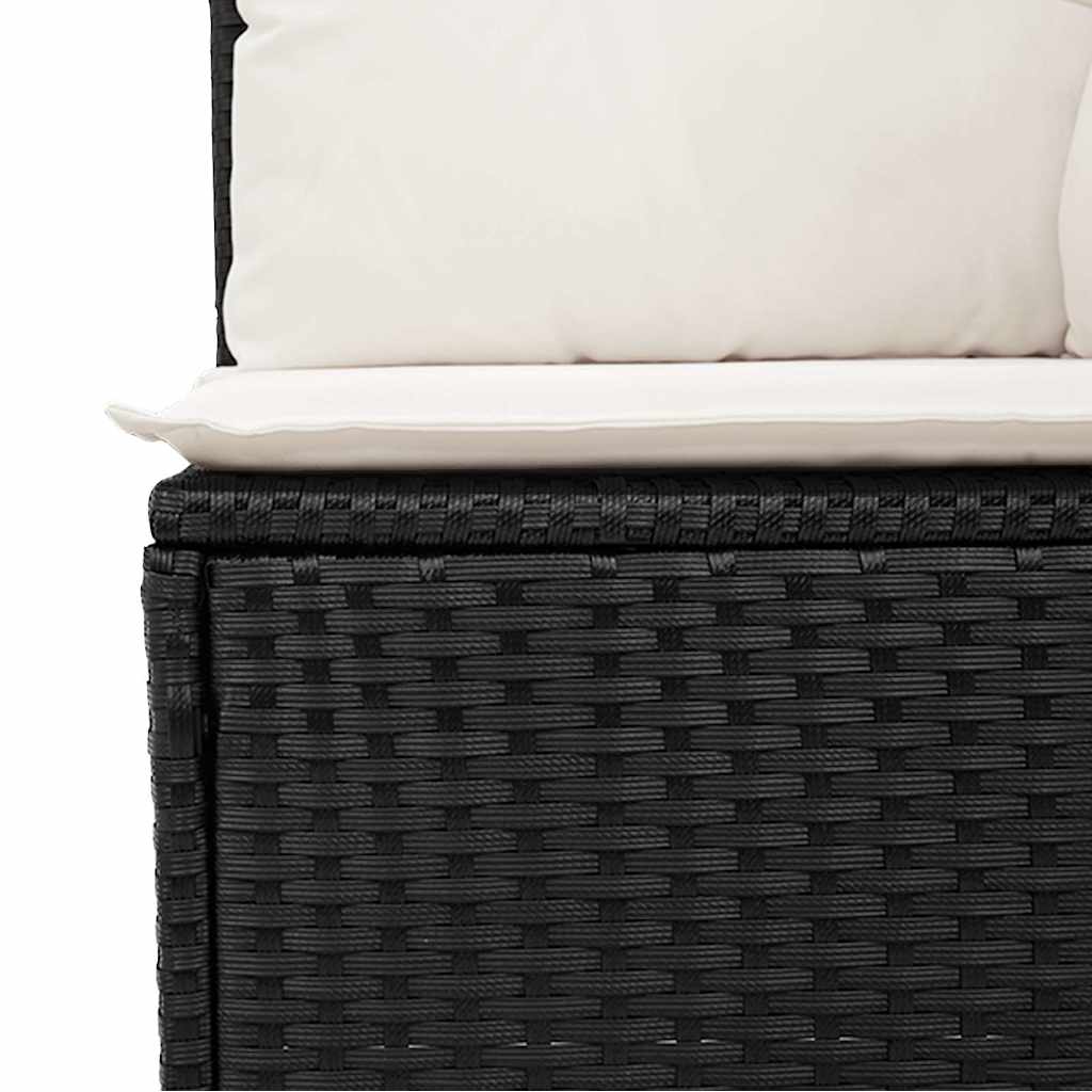 Outdoor Patio Poly Rattan 2 Seater Garden Sofa Chair Seat With Cushions & Storage