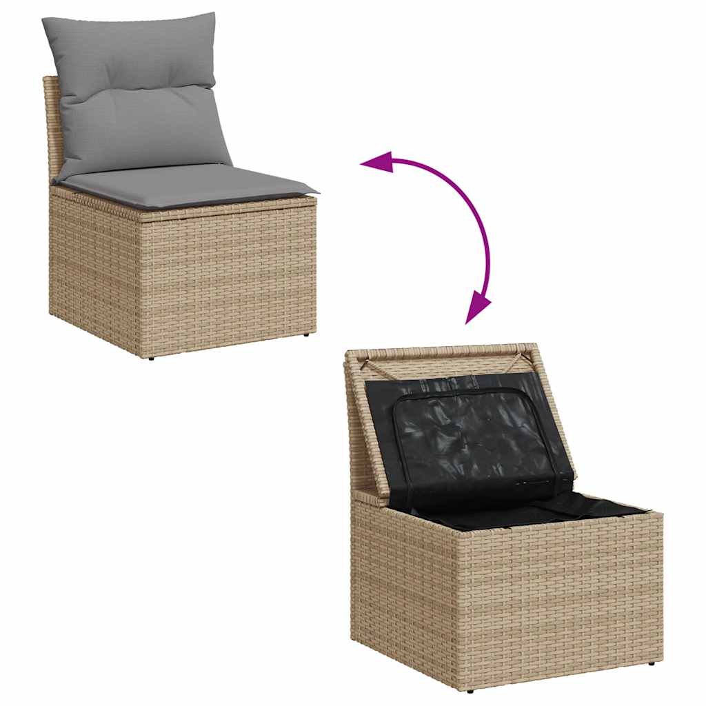 Outdoor Patio Poly Rattan 2 Seater Garden Sofa Chair Seat With Cushions & Storage