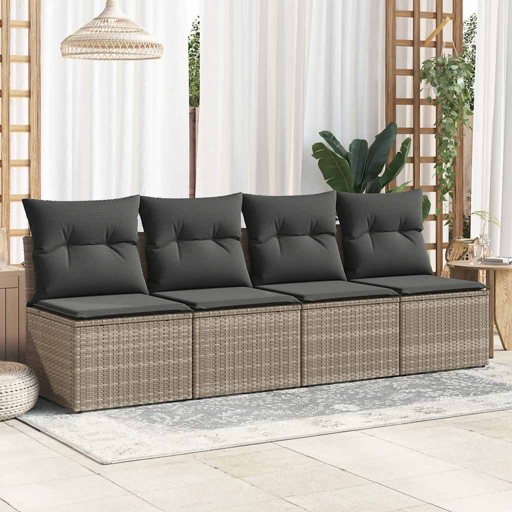 Outdoor Patio Poly Rattan 2 Seater Garden Sofa Chair Seat With Cushions & Storage