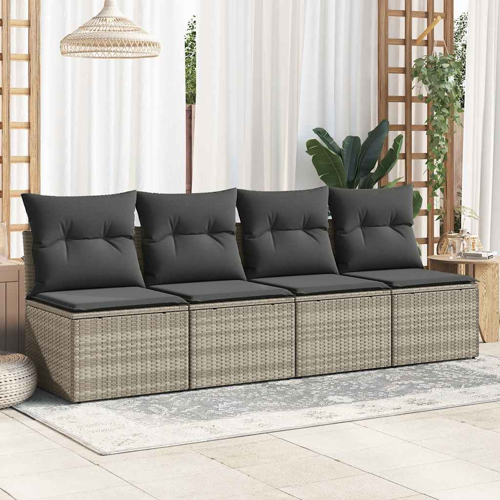 Outdoor Patio Poly Rattan 2 Seater Garden Sofa Chair Seat With Cushions & Storage