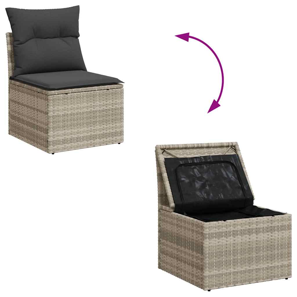 Outdoor Patio Poly Rattan 2 Seater Garden Sofa Chair Seat With Cushions & Storage