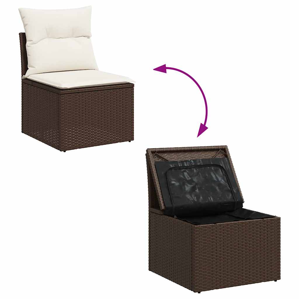 Outdoor Patio Poly Rattan 2 Seater Garden Sofa Chair Seat With Cushions & Storage