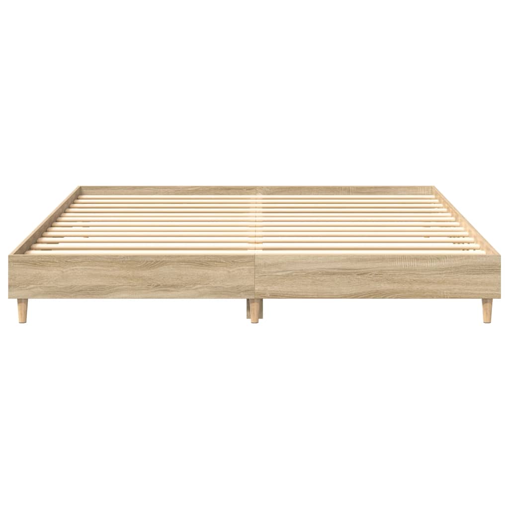 Bed Frame No Mattress Sonoma Oak 200x200 cm Engineered Wood