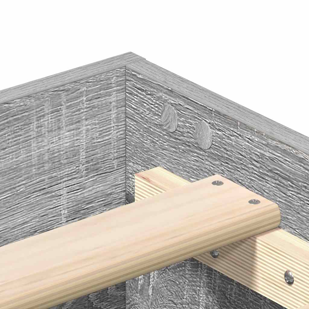 Bed Frame No Mattress Grey Sonoma 140x200 cm Engineered Wood