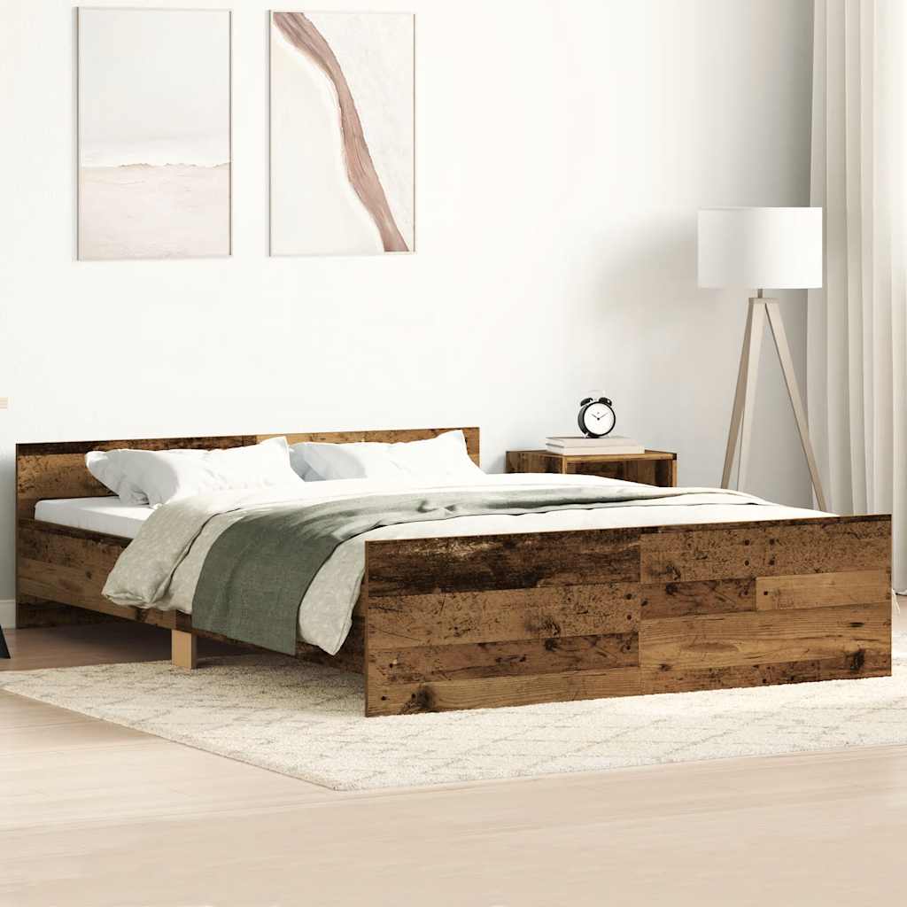 Modern Wooden King Size 150cm Bed Frame Base With Headboard & Footboard