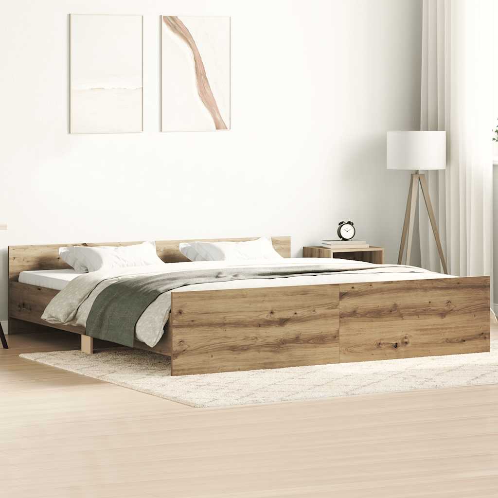 Modern Wooden Queen Size 160cm Bed Frame Base With Headboard & Footboard