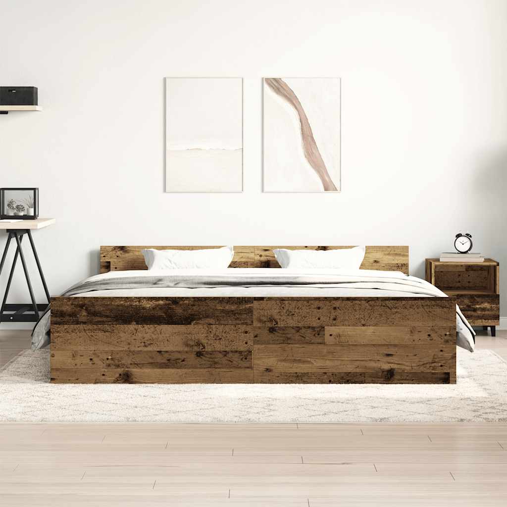 Modern Wooden Super King Size 180cm Bed Frame Base With Headboard & Footboard