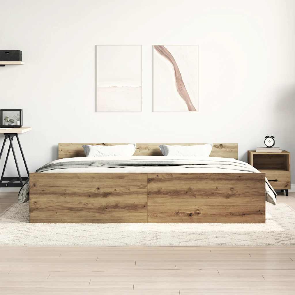 Modern Wooden Super King Size 180cm Bed Frame Base With Headboard & Footboard
