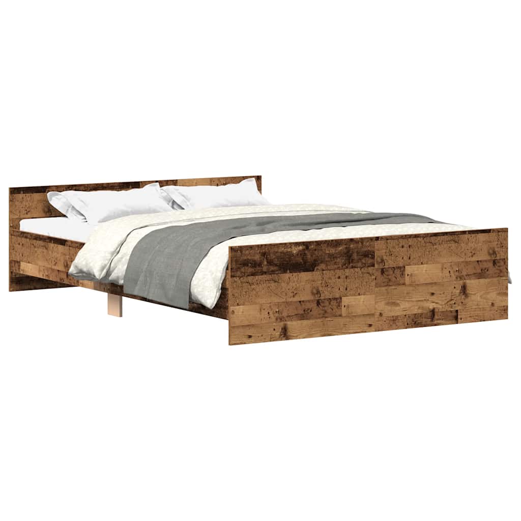 Bed Frame without Mattress Old Wood 120x190cm Engineered Wood