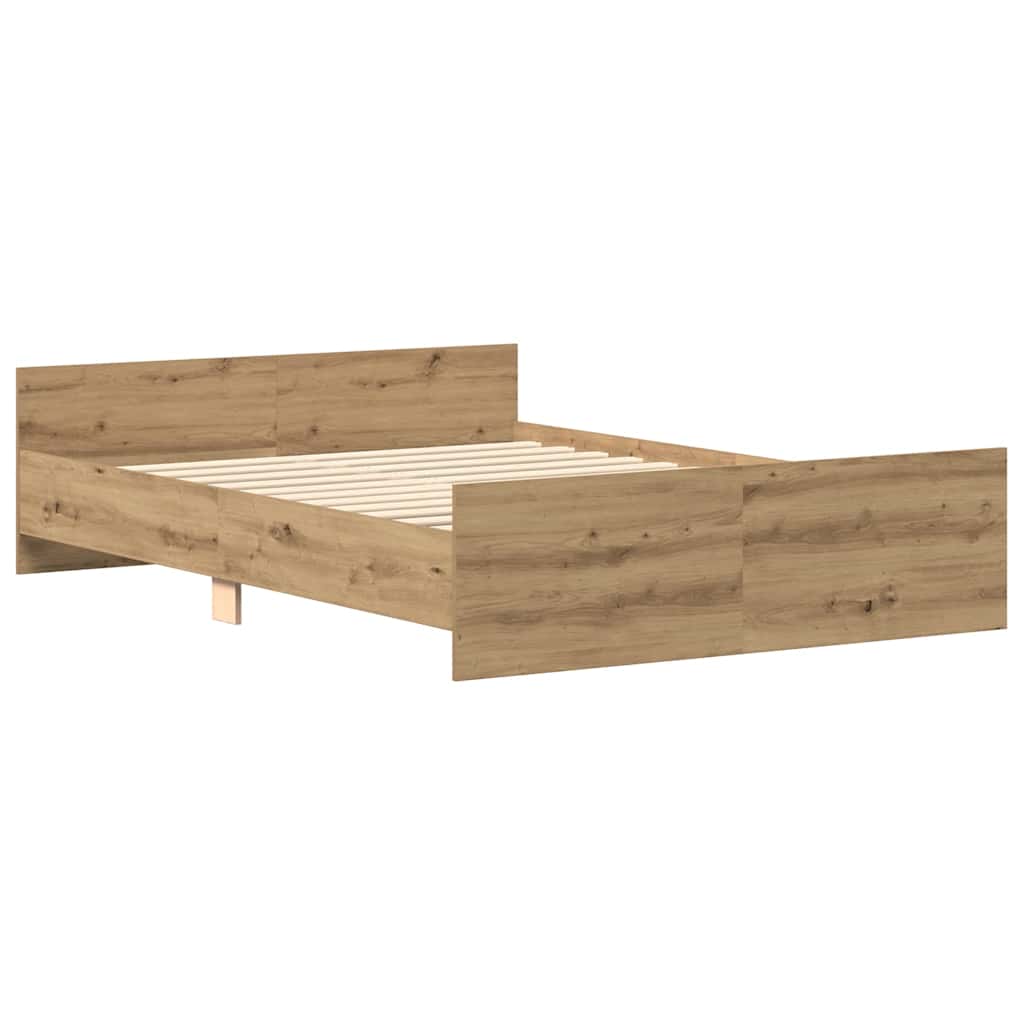 Bed Frame without Mattress Artisan Oak 120x190cm Engineered Wood