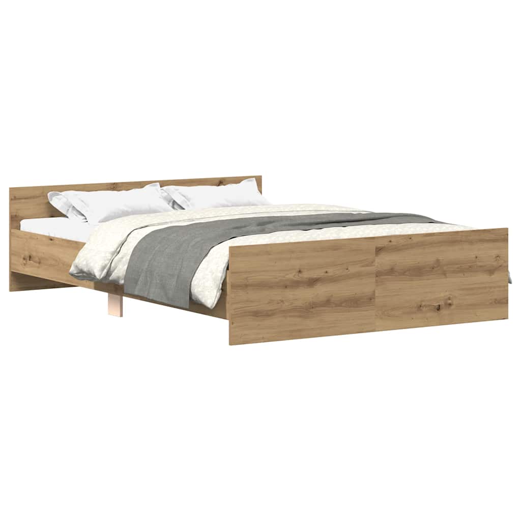 Bed Frame without Mattress Artisan Oak 140x190cm Engineered Wood