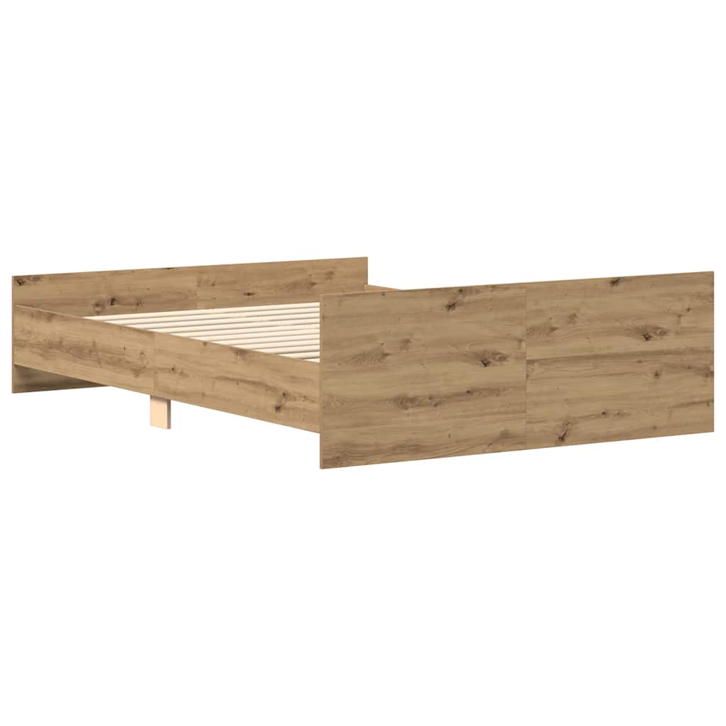 Bed Frame without Mattress Artisan Oak 140x190cm Engineered Wood