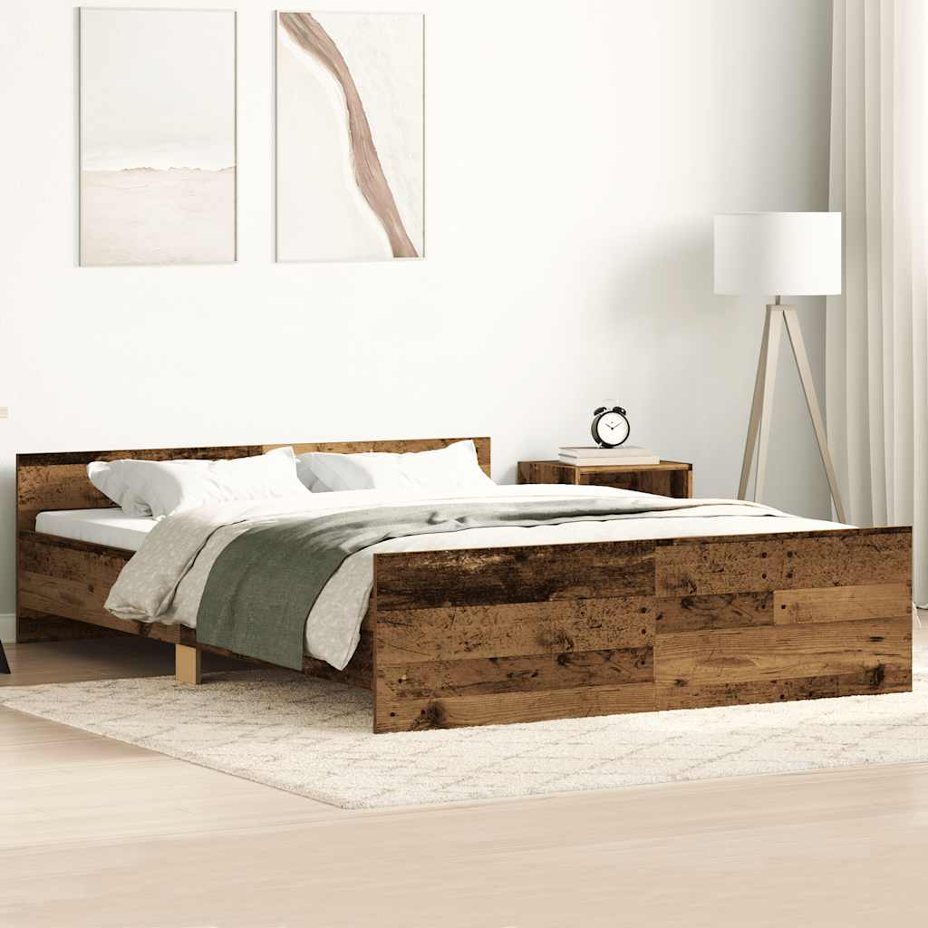 Modern Wooden Double Size 135cm Bed Frame Base With Headboard & Footboard