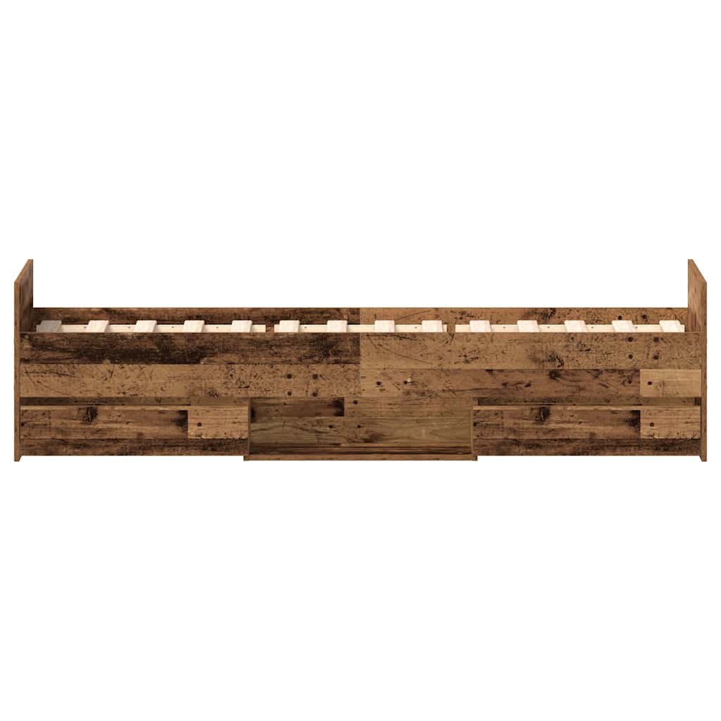 Modern Wooden Single Size 90cm Bed Frame Base With Storage Drawers Wood Beds